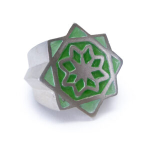 Anillo de la Fuente de la Estrella de 8 Puntas y Esmaltes al fuego